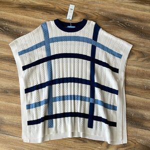 Draper James Windowpane Cable Cape NWT